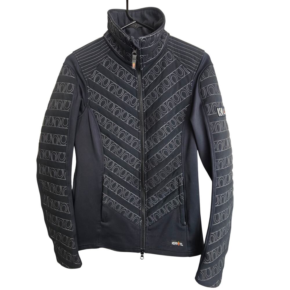 Kerrits Womens Soft Shell Riding Jacket XS Full Zip Stretch Panels Funnel Neck